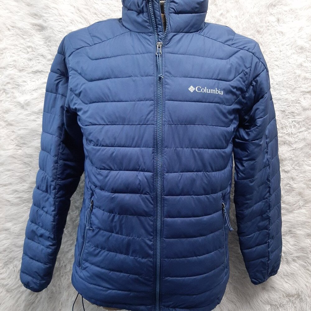 Columbia Men's Blue Full Zip Omni Heat Insulated Jacket Primaloft Puffer S